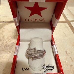 Sterling Silver Ring with Crystals